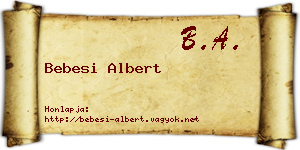 Bebesi Albert névjegykártya